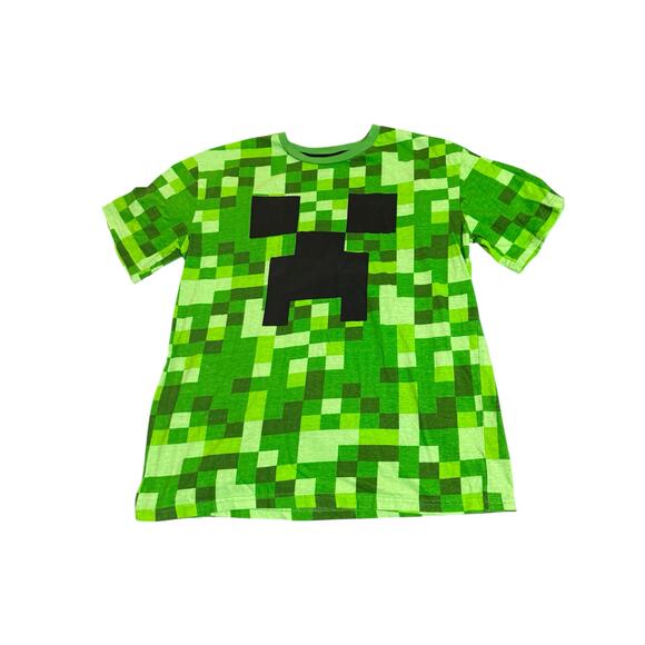 Mojang Other - Mojang Minecraft Shirt Sleeve Green Creeper T-Shirt Youth Size 18/20 Causal Game